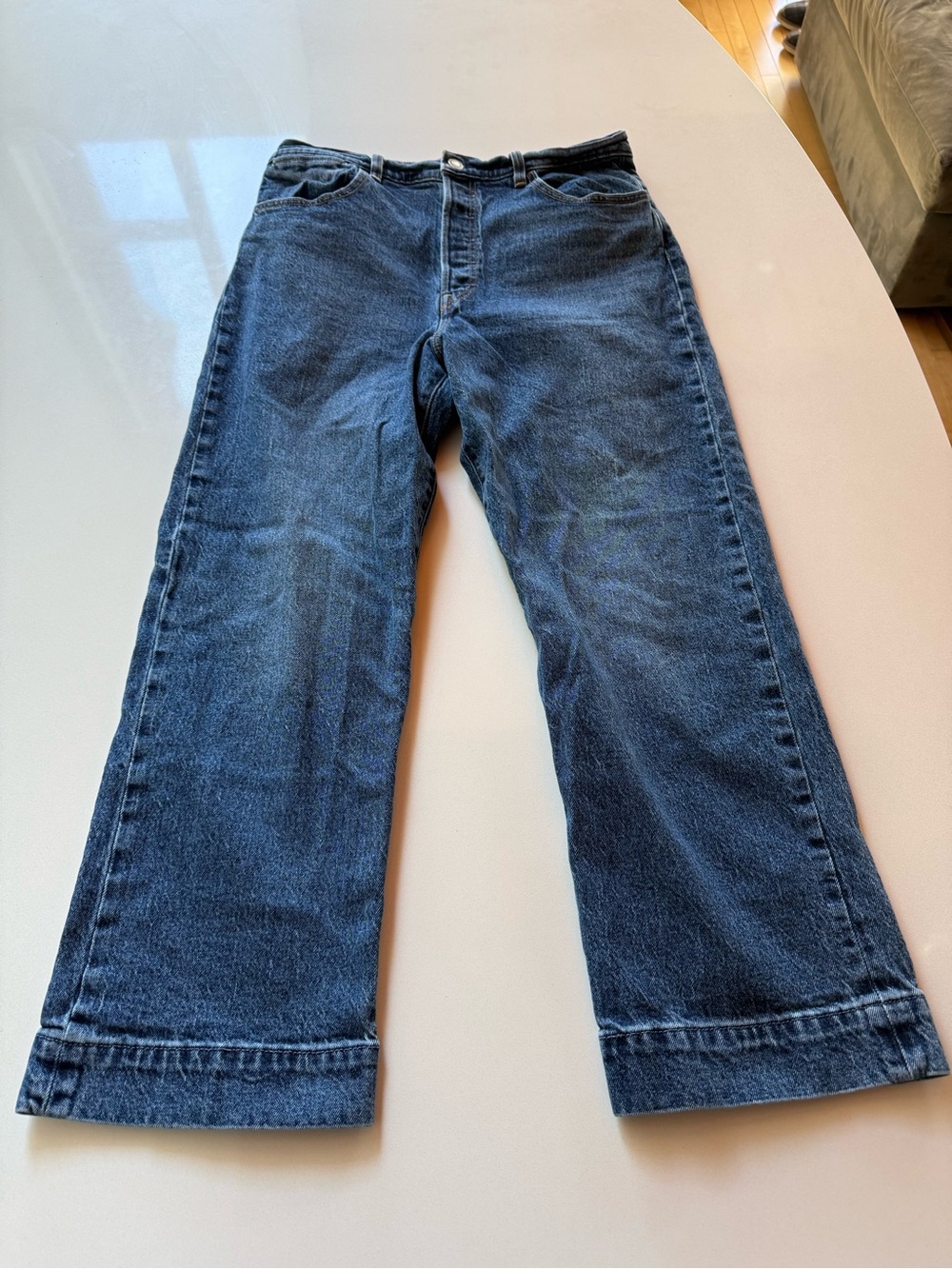 Levi's Ribcage High-Rise Cropped Straight Ankle Tailored Jeans, Trouser, Size 31 - Picture 5 of 13